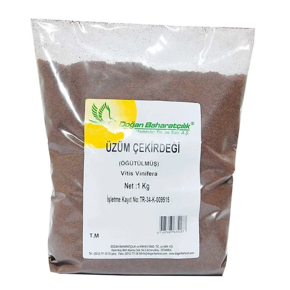 Üzüm Çekirdeği Öğütülmüş Doğal 1000 Gr Paket ürün görseli 1