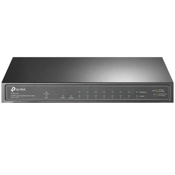TP-LINK 8port PoE 63w 1-SFP Gigabit Yönetilemez Switch TL-SG1210P ürün görseli 1