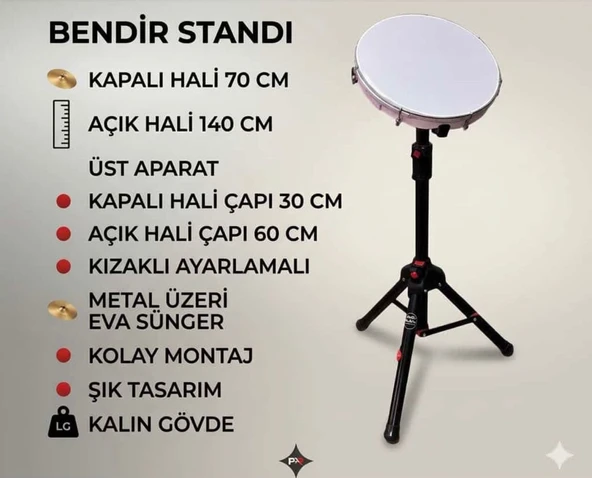 PROFESYONEL BENDİR STANDI EKER PERCUSSİON ürün görseli 1
