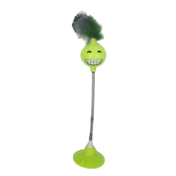 Yaylı Vantuzlu Hacıyatmaz Kedi Oyuncağı 30 cm Sarı ürün görseli 1