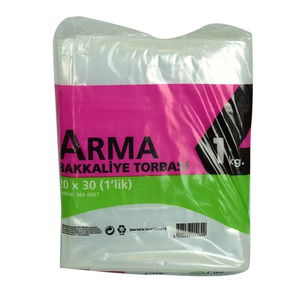 Naylon Torba Arma Şeffaf Bakkaliye Kuruyemiş Şeker Torbası 20x30 (1 lik ) Takribi 265 Adet 1000 Gr ürün görseli 1