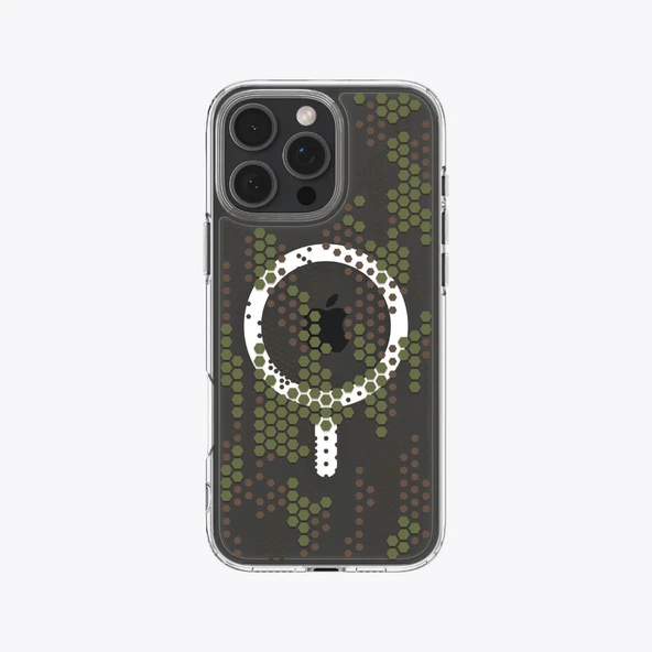 Spigen iPhone 16 Pro ile Uyumlu Kılıf Ultra Hybrid MagFit MagSafe Özellikli Digital Camo ürün görseli 1