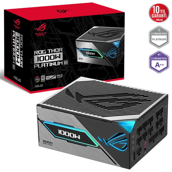 ASUS 1000w 80+ Platinum III ROG THOR-1000P3 Tam Modüler Power Supply ürün görseli 1
