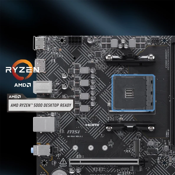 MSI MB PRO B550M-B AM4 DDR4 4600(OC) HDMI DP 2x M.2 USB 5Gbps mATX ürün görseli 1