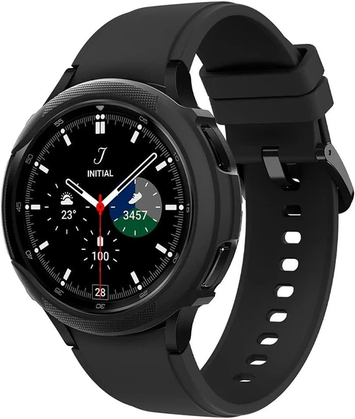 Spigen Galaxy Watch 4 Classic (46mm) ile Uyumlu Kılıf Liquid Air Matte Black ürün görseli 1