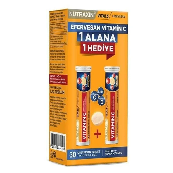 Nutraxin Vitamin C D Zinc 15 Efervesan Tablet - İkili Kofre ürün görseli 1