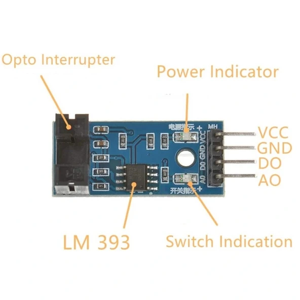 LM393 Kızılötesi Motor Hız Sensör Modülü - Resim 6