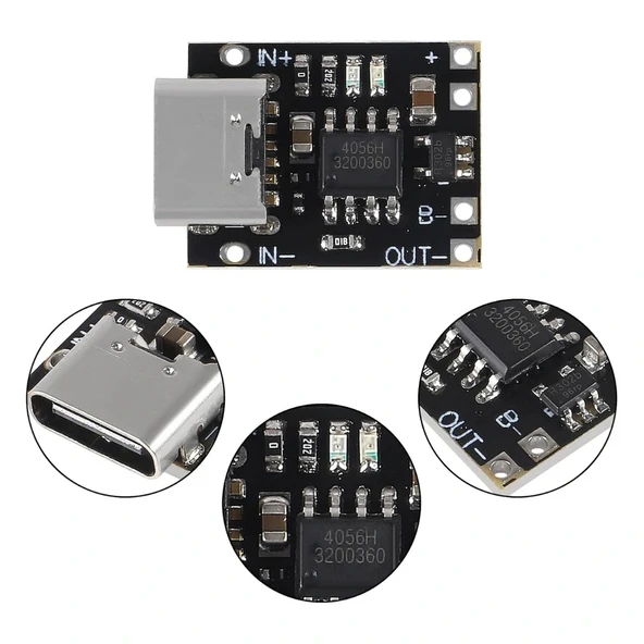 TP4056 Type-C 3.7V Mini Şarj Devresi Korumalı Mod - Resim 4