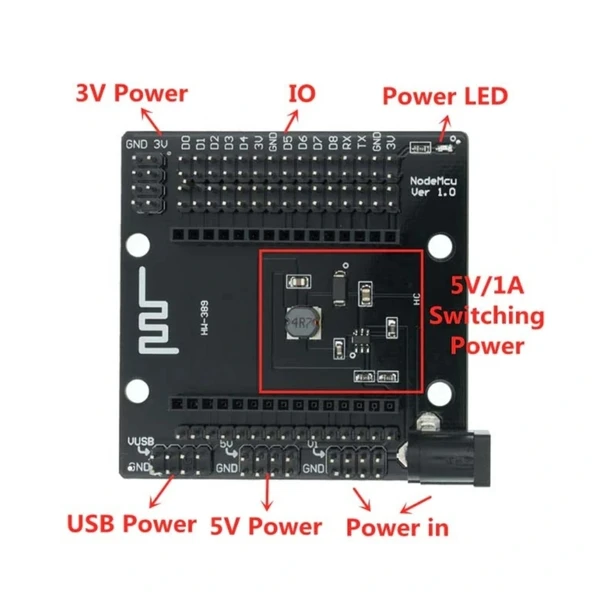 NodeMCU LoLin ESP8266 Base Shield - NodeMCU CH340 - Resim 6