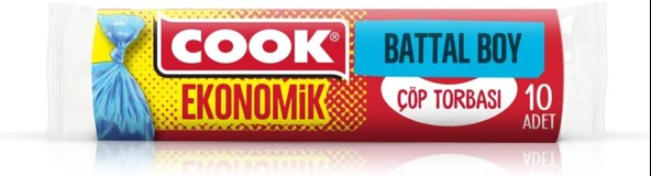 Cook Eko Battal Boy Jelatinli Mavi Renk Çöp Torbası 72 x 95 cm 10 Yaprak ürün görseli 1