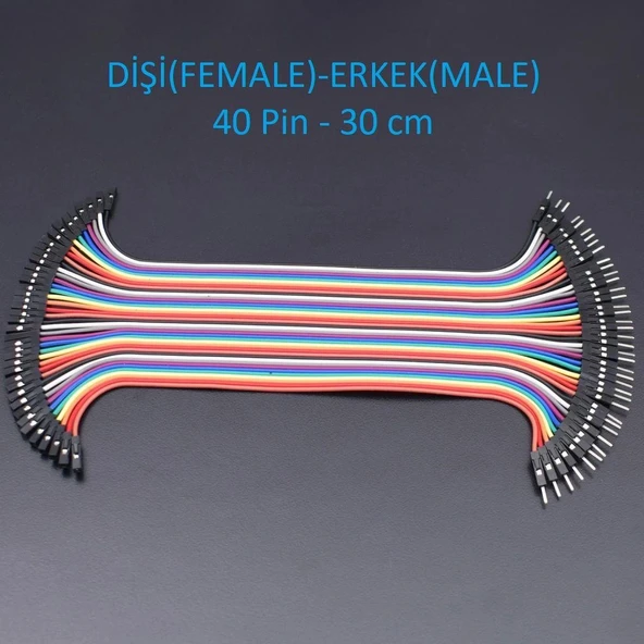 Jumper Kablo Dişi Erkek F2M 40 Pin 30cm ürün görseli 1