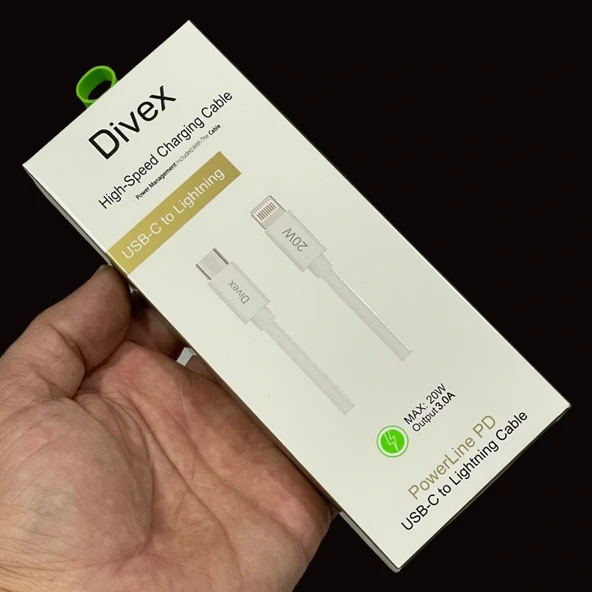 Divex 3.0A 20W Type-C to Lightning Hızlı Şarj Data Kablosu DC-142 ürün görseli 1