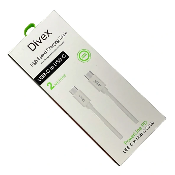 Divex 45W Type-C to Type-C Yüksek Hızlı Şarj Kablosu 2m DC-216 ürün görseli 1