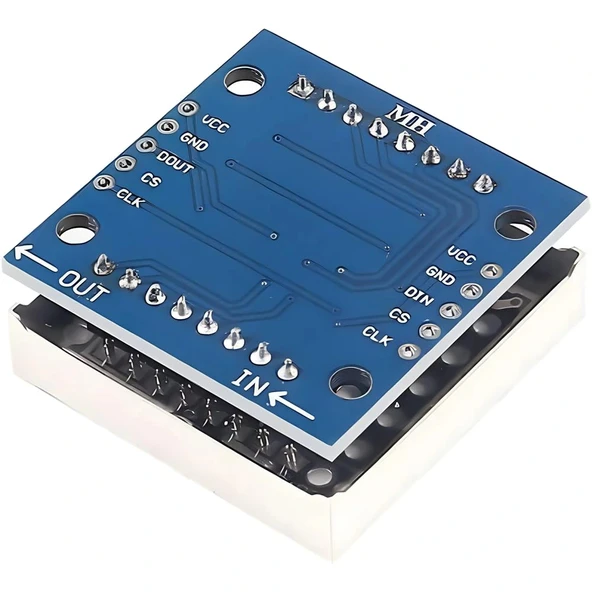 MAX7219 8x8 Dot Matrix Kartı - Peşpeşe Takılabilir - Resim 5