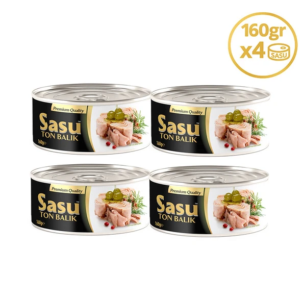 Sasu Zeytinyağlı Ton Balığı 4x160G Bütün Dilim ürün görseli 1