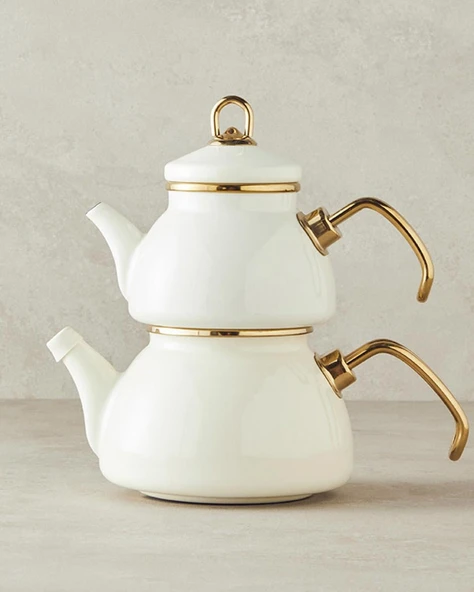 English Home Perro Emaye Mini Çaydanlık - Krem ürün görseli 1
