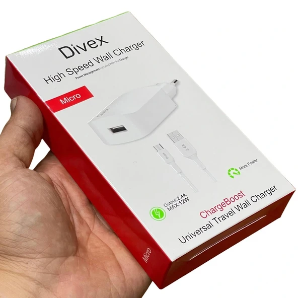 Divex Micro USB Kablo - Adaptör 2.4A Ev Tipi Şarj Aleti DS-200 ürün görseli 1
