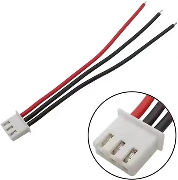 JST-XH 2.54mm 3 Pin 26AWG 20cm Tek Damarlı Dişi Bağlantı Kablosu ürün görseli 1