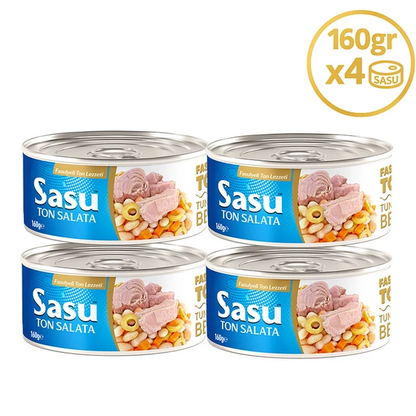 Sasu Fasulyeli Ton Salata 4x160G İri Parça ürün görseli 1