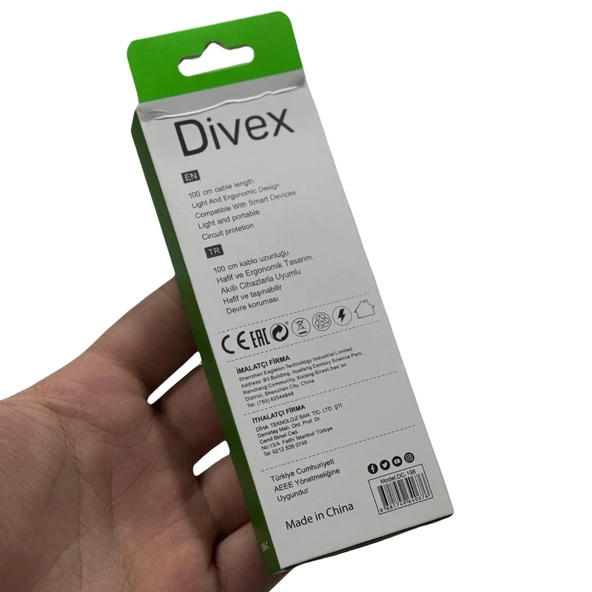 Divex 3A Type-C Hızlı Şarj ve Data Kablosu 1m DC-102 - Resim 3