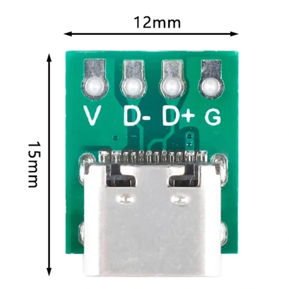 USB Type-C To 4 Pin DIP Çevirici - Type-C Modül Kartı - Resim 2