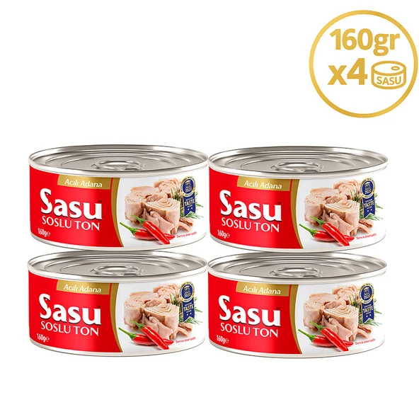 Sasu Acılı Ton Balığı 4x160G Bütün Dilim ürün görseli 1