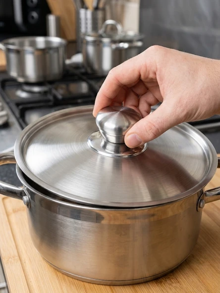 Mucit Home GÜMÜŞ Standart Tencere Kapak Kulbu Paslanmaz ürün görseli 1