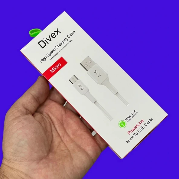 Divex 3.1A Micro USB Hızlı Şarj Data Kablosu 1 metre DC-110 - Resim 2