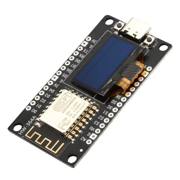 NodeMCU ESP8266 0.96 Inch OLED Wifi Geliştirme Modülü Type-C ürün görseli 1