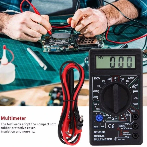 DT830B Dijital Ölçü Aleti Multimetre Problu - Resim 4