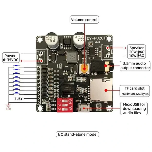 DY-HV20T MP3 Ses Çalma Modülü - Resim 6