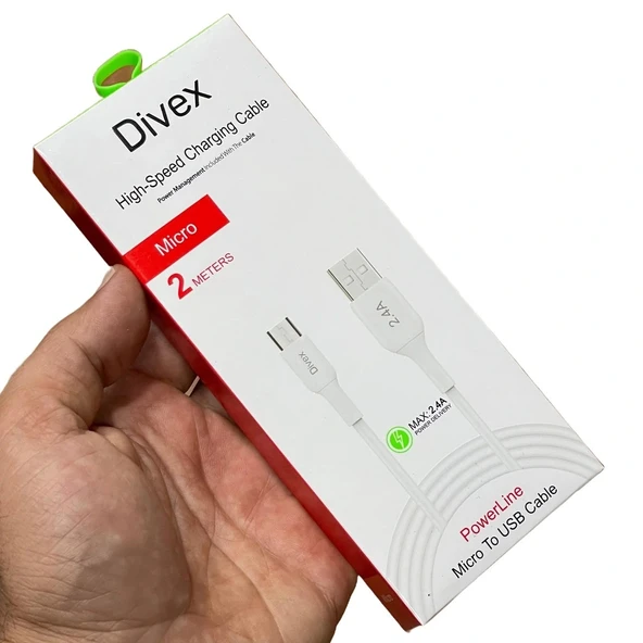 Divex 2.4A Micro USB Hızlı Şarj Data Kablosu 2 Metre DC-120 ürün görseli 1