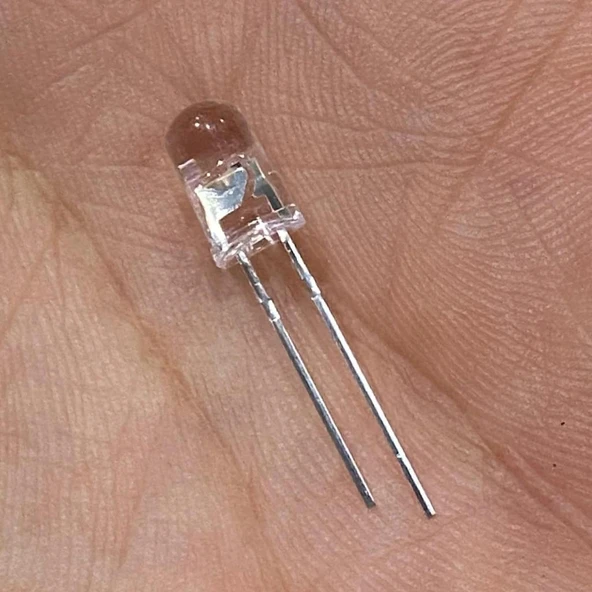 Flaşörlü LED Beyaz 2 Bacaklı 5mm - Resim 2