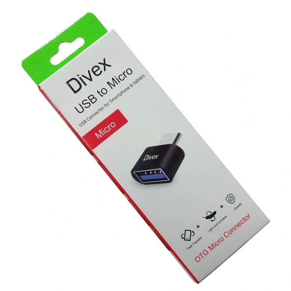 Divex Usb to Micro OTG Micro Konnektör Siyah DO-180 ürün görseli 1