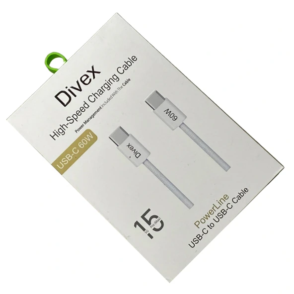 Divex 60W Yüksek Hızlı Type-C (USB-C) Şarj ve Data Kablosu DC-206 ürün görseli 1
