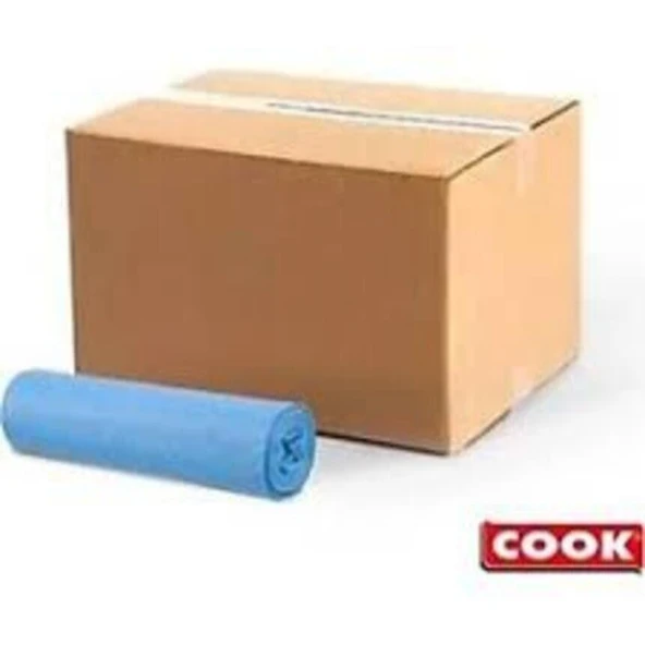 Cook Eko Battal Boy 72 x 95 cm Jelatinli Mavi Renk Çöp Torbası 1 Koli (20 Paket) ürün görseli 1