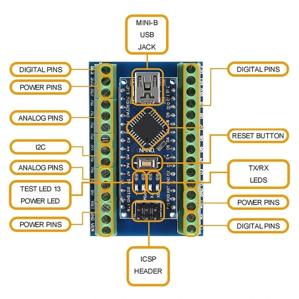 Arduino Nano Adaptör Klemens Shield - Resim 8