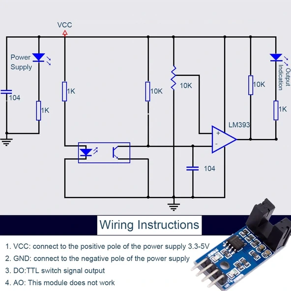 LM393 Kızılötesi Motor Hız Sensör Modülü - Resim 9
