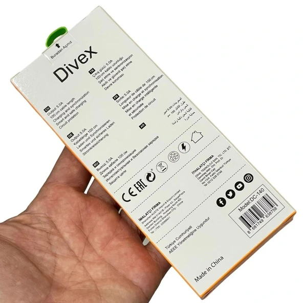 Divex 5.0A 45W Type-C - USB-C Hızlı Şarj Data Kablosu DC-140 - Resim 3