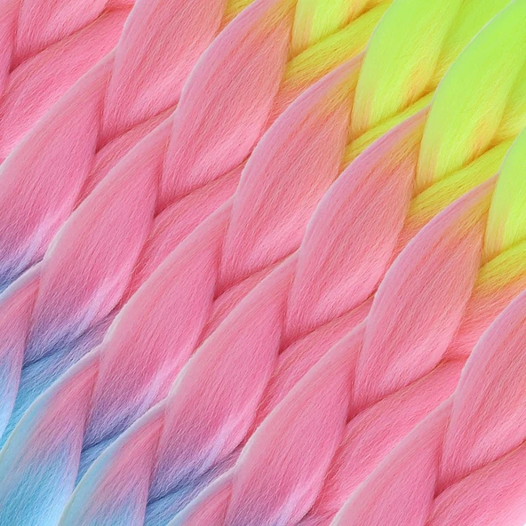 Afrika Örgülük Ombreli Sen  100 Gr. / Neon Sarı / Pembe / Açık Mi ürün görseli 1