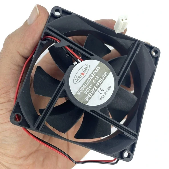 IC-216A Kare Fan 80x80x25mm 24V DC 2 Kablo ürün görseli 1