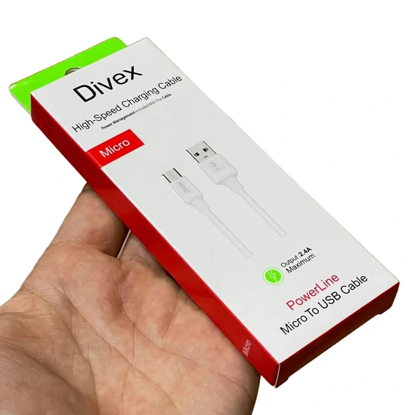Divex 2.4A Micro Usb Hızlı Şarj ve Data Kablosu 1m DC-100 ürün görseli 1