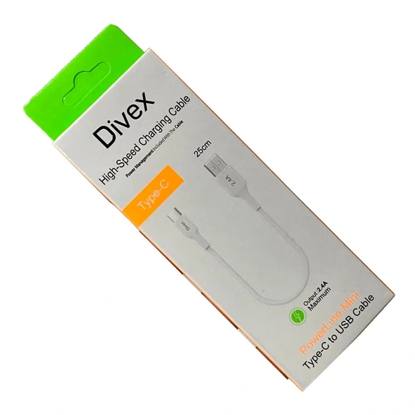 Divex 2.4A Type-C to USB Hızlı Şarj Kablosu 25cm DC-152 ürün görseli 1