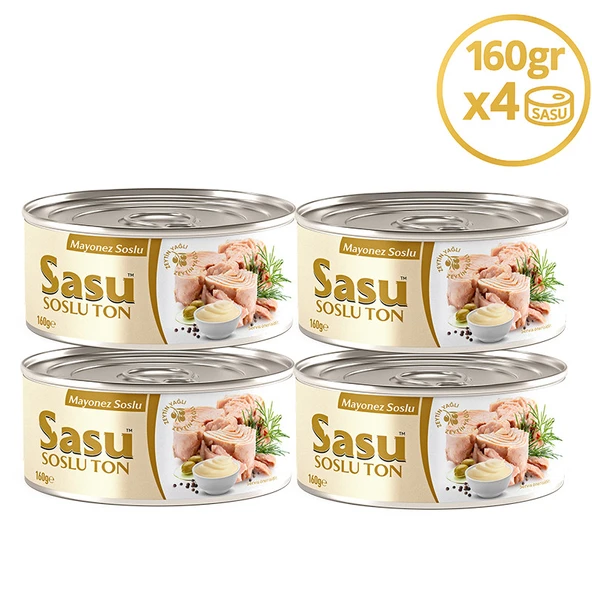 Sasu Mayonez Soslu Ton Balığı 4x160G İri Parça ürün görseli 1