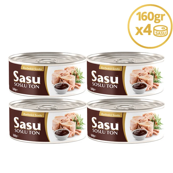 Sasu Barbekü Soslu Ton Balığı 4x160G Bütün Dilim ürün görseli 1
