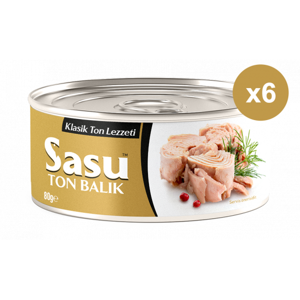Sasu Klasik Ton Balığı 6x80G Bütün Dilim ürün görseli 1