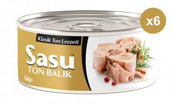 Sasu Klasik Ton Balığı 6x160G Bütün Dilim ürün görseli 1