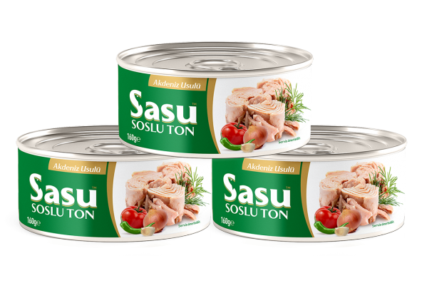 Sasu Akdeniz Usulü Ton Balığı 6x160G Bütün Dilim ürün görseli 1