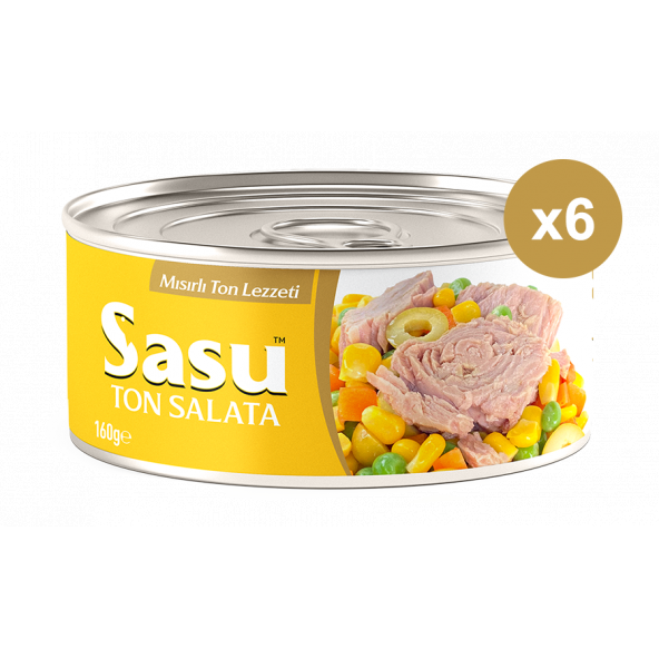 Sasu Mısırlı Ton Salata 6x160G İri Parça ürün görseli 1