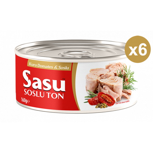 Sasu Kuru Domatesli & Soslu Ton Balığı 6x160G Bütün Dilim ürün görseli 1